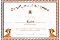 Adopt A Pet Certificate Template Collection throughout Pet Adoption Certificate Editable Templates