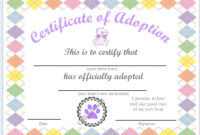 Adopt-A-Pet Teddy Bear Adoption Certificate. | Teddy Bear Picnic pertaining to Stuffed Animal Adoption Certificate Editable Templates