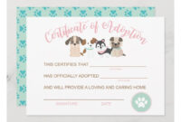 Adopt A Puppy Birthday Certificate Of Adoption Note Card | Zazzle for Simple Dog Adoption Certificate Free Printable 7 Ideas