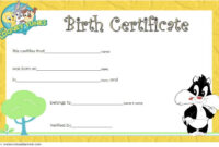 Again, We Used A Cartoon-Style Certificate Border For This Printable intended for Stuffed Animal Birth Certificate