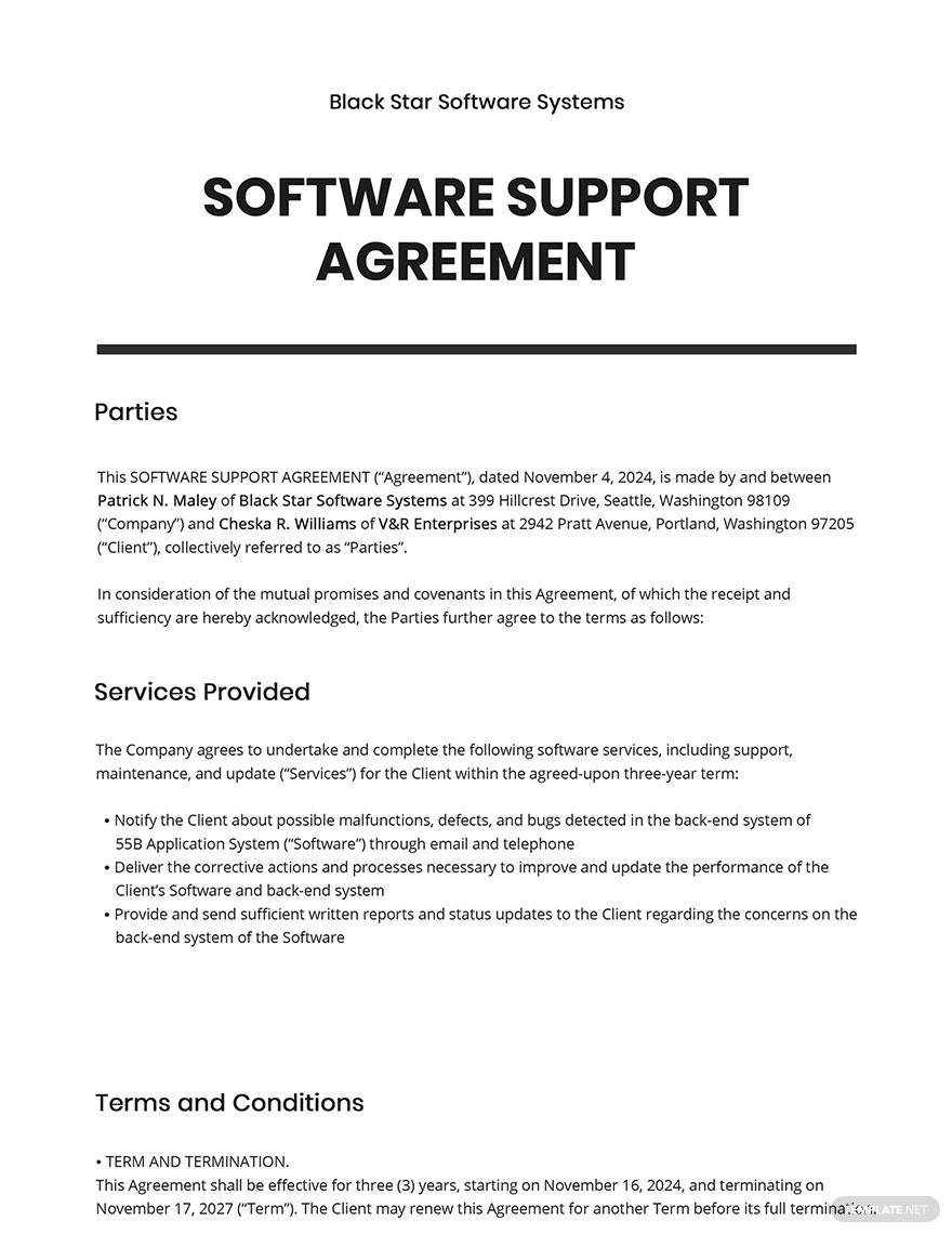Agreement With Consultant To Provide Software Support Services Template with regard to Software Consulting Contract Template