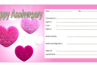 Anniversary Gift Certificate Template Free [10+ Romantic Designs] regarding Simple Marriage Certificate Template Word 7 Designs
