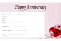Anniversary Gift Certificate Template Free [10+ Romantic Designs] with Marriage Certificate Template Word 7 Designs