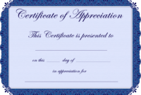 Appreciation Certificate Template | Certificate Of Recognition Template intended for Fresh Blank Award Certificate Templates Word