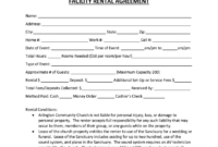 Arlington Community Church Facility Rental Agreement – Fill And Sign inside Facility Use Contract Template