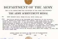 Army Achievement Medal Inside Army Certificate Of Appreciation Template regarding Free Army Certificate Of Achievement Template