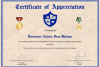 Army Certificate Of Appreciation Template (4 intended for Fresh Army Certificate Of Appreciation Template