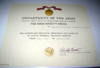 Army Good Conduct Medal Certificate Template (7) – Templates Example inside Good Conduct Certificate Template