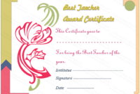 Artist Flower Best Teacher Award Certificate Template | Teacher Awards within Amazing Best Teacher Certificate Templates Free