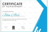 Athletic Achievement Certificate Design Template In Psd, Word regarding Certificate Of Achievement Template Word