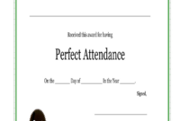 Attendance Certificate Format - Fill Online, Printable, Fillable, Blank inside Printable Perfect Attendance Certificate Template