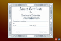 Award Certificate For Leader Of The Month | Award Certificate intended for Leadership Certificate Template Designs