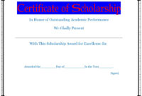 Award Certificate Template - Excel Word Template with regard to Scholarship Certificate Template Word