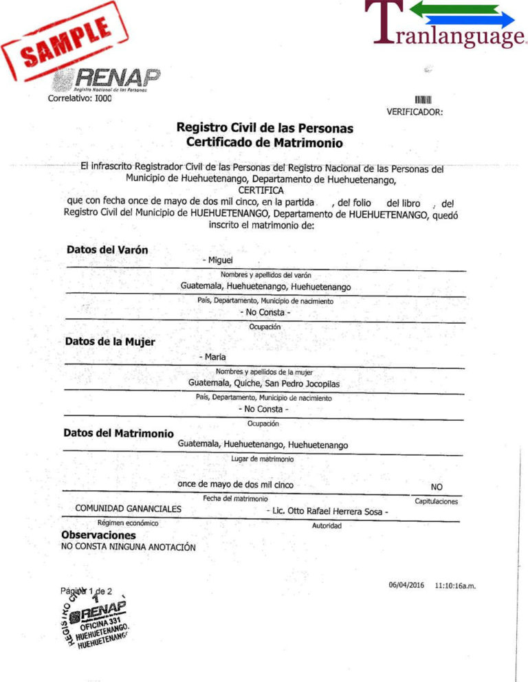 Awesome Spanish To English Birth Certificate Translation Template in Spanish To English Birth Certificate Translation Template