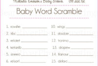 Baby Shower Word Scramble Ideas | Baby Shower Decoration Ideas | Baby throughout Baby Shower Gift Certificate Template Free 7 Ideas