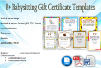 Babysitting Gift Certificate Template Free [7+ New Choices] for Babysitting Certificate Template