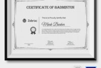 Badminton Certificate – 5+ Word, Psd Format Download | Free & Premium pertaining to Awesome Badminton Achievement Certificates