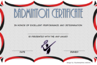 Badminton Certificate Template Free 5 | Certificate With Unique with regard to Baby Shower Game Winner Certificate Templates