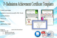 Badminton Certificate Templates [8+ Spectacular Designs] inside Badminton Achievement Certificates