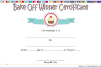 Bake Off Winner Certificate Template Free 2 | Certificate Pertaining To for Certificate For Baking 7 Extraordinary Concepts