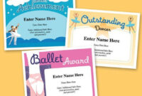 Ballet Certificate Pack Dancing Awards Dance Team | Etsy | Certificate in Ballet Certificate Template