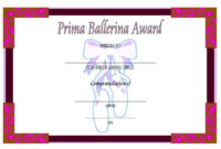 Ballet Certificate Templates [10+ Fancy Designs Free Download] throughout Free Dance Certificate Template