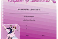 Ballroom Dancing Achievement Certificate Template Download Printable regarding Dance Certificate Template