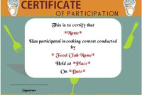 Basic Cooking Class Participation Certificate | Certificate Within New regarding Simple Cooking Competition Certificate Templates