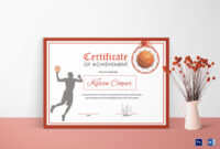 Basketball Award Achievement Certificate Design Template In Word, Psd within Basketball Camp Certificate Template