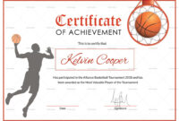 Basketball Award Achievement Certificate Template Pertaining To Sports intended for Athletic Certificate Template
