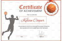 Basketball Award Achievement Certificate Template With Sports Award with Player Of The Day Certificate Template Free