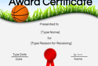 Basketball Award Certificate Templates. Blank Certificate Templates for Simple Basketball Participation Certificate Template