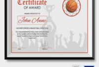 Basketball Certificate Template – 14+ Free Word, Pdf, Psd Format with Fascinating Most Improved Player Certificate Template