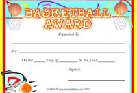 Basketball Certificate Template in Simple Basketball Participation Certificate Template