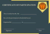 Basketball Participation Certificate: 10+ Free Downloadable Templates within Simple Basketball Participation Certificate Template