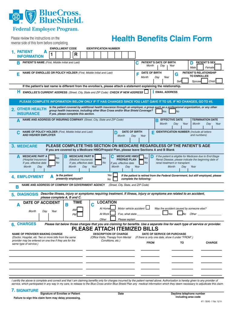 Bcbs Benefits Claim Form - Fill Out And Sign Printable Pdf Template inside Patient Insurance Statement Template