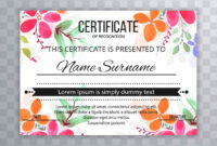 Beautiful Certificate Floral Template Background 238941 Vector Art At regarding Beautiful Certificate Templates