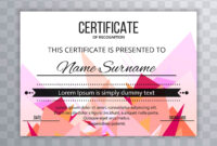 Beautiful Colorful Polygon Certificate Template 257516 Vector Art At within Free Beautiful Certificate Templates