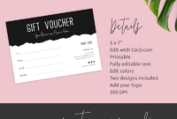 Beauty Gift Voucher Template- Printable Salon Diy Gift Certificate – Word in Salon Gift Certificate