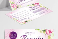 Beauty Saloon - Free Gift Certificate Template In Psd |Elegantflyer for Fresh Free Printable Beauty Salon Gift Certificate Templates