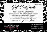 Bella Valentina Photography: Photographer Card Template Sale!! throughout Fantastic Printable Photography Gift Certificate Template
