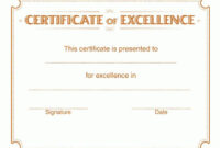 Best Certificate Of Excellence Template Word In 2021 | Free Printable in Simple Certificate Of Excellence Template Word