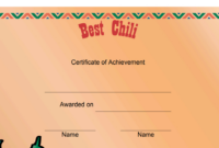 Best Chili Cook Off Award Certificate Template with Chili Cook Off Award Certificate Template Free