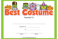 Best Costume Award Certificate Template Download Printable Pdf inside New Best Dressed Certificate