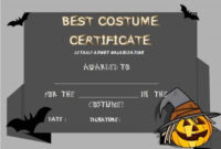 Best Costume Certificate Template | Cool Halloween Costumes intended for New Halloween Costume Certificate Template