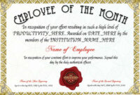 Best Employee Award Certificate Template Free – Armployu throughout Best Employee Certificate Template