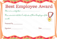 Best Employee Award Certificate Template inside Great Work Certificate Template