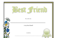 Best Friend Certificate Template Download Printable Pdf | Templateroller for Awesome Best Girlfriend Certificate Template