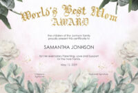 Best Mom Ever, Gift For Mothers Day, Editable Printable Award Template within Free Mothers Day Gift Certificate Template