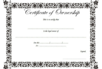 Best Ownership Certificate Template | Netwise Template intended for Ownership Certificate Templates
